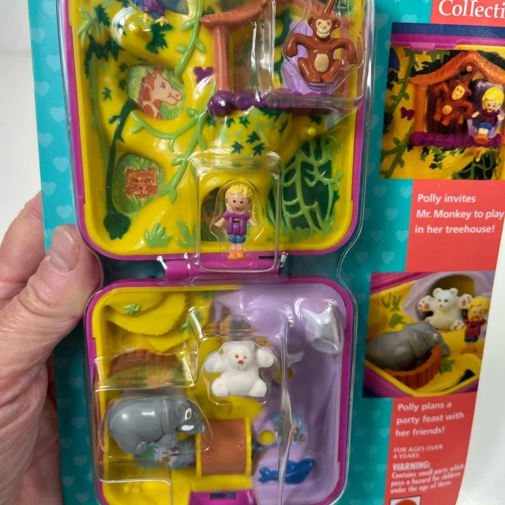 Polly Pocket 10636‎ Wild Zoo world compact NIP 1994 Bluebird  w/ bonus